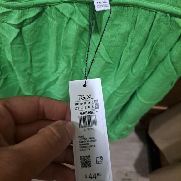 Garage green babydoll dress - Picture 4 of 4